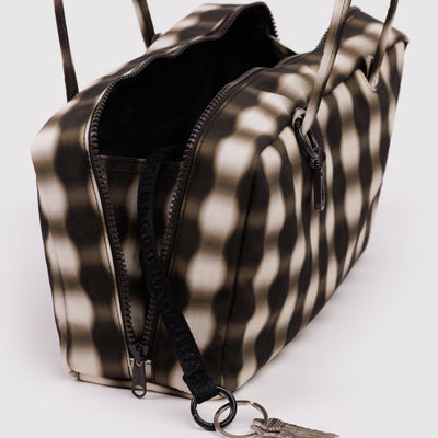 Nylon Bowler Bags - Blurred Brown Gingham