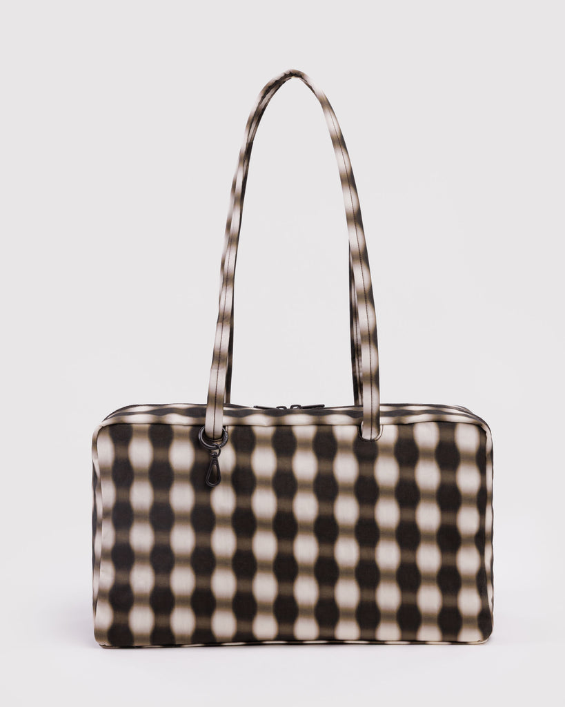 Nylon Bowler Bags - Blurred Brown Gingham