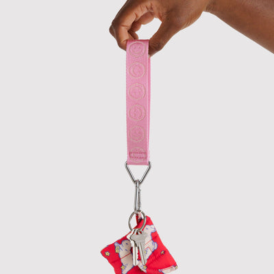 Pink Happy Keychain