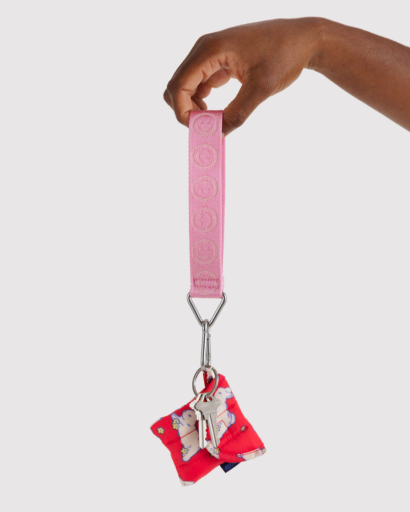 Pink Happy Keychain