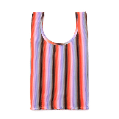 Pleated Carry Bag - Poppy & Lilac Stripe