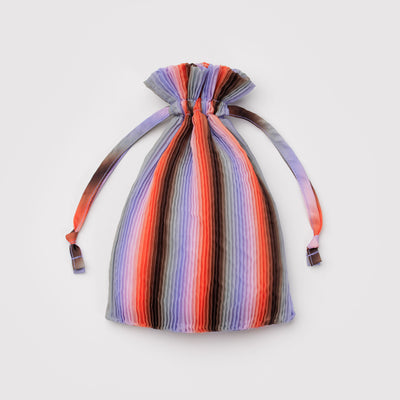 Pleated Carry Bag - Poppy & Lilac Stripe
