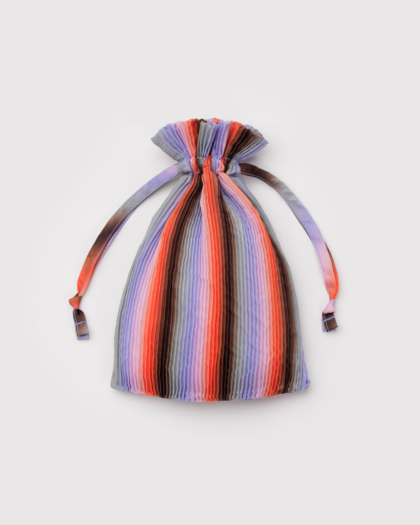 Pleated Carry Bag - Poppy & Lilac Stripe