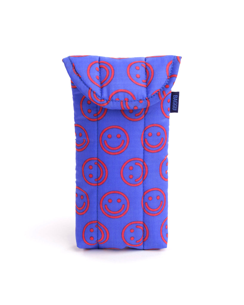 Puffy Glasses Case - Cobalt Happy