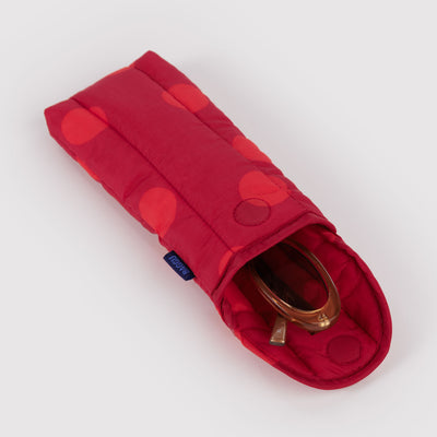 Puffy Glasses Case - Red Polka Dot