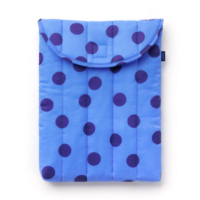 Puffy Laptop Sleeve - Blue Polka Dot