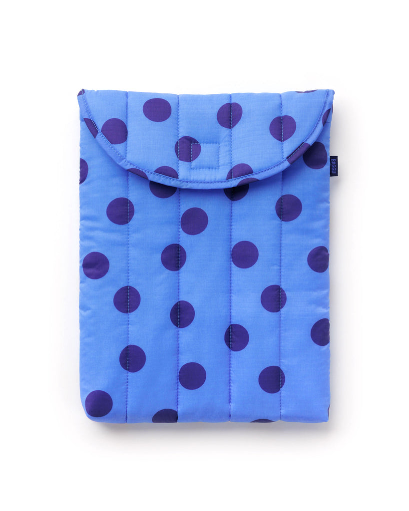 Puffy Laptop Sleeve - Blue Polka Dot