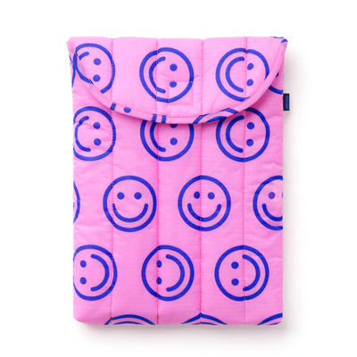 Puffy Laptop Sleeve - Pop Pink Happy