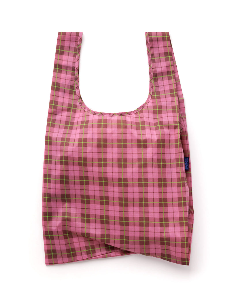 Shopping Carry Bag - Azalea Pink Tartan