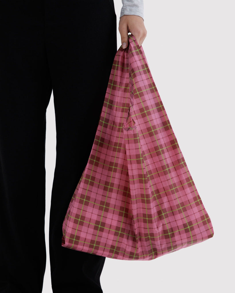 Shopping Carry Bag - Azalea Pink Tartan