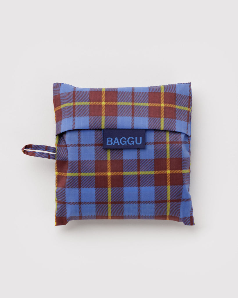 Shopping Carry Bag - Blue Tartan