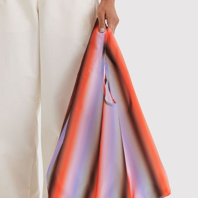 Shopping Carry Bag - Poppy & Lilac Stripe