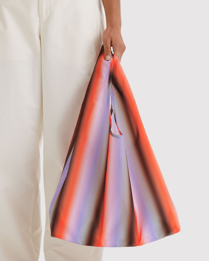 Shopping Carry Bag - Poppy & Lilac Stripe