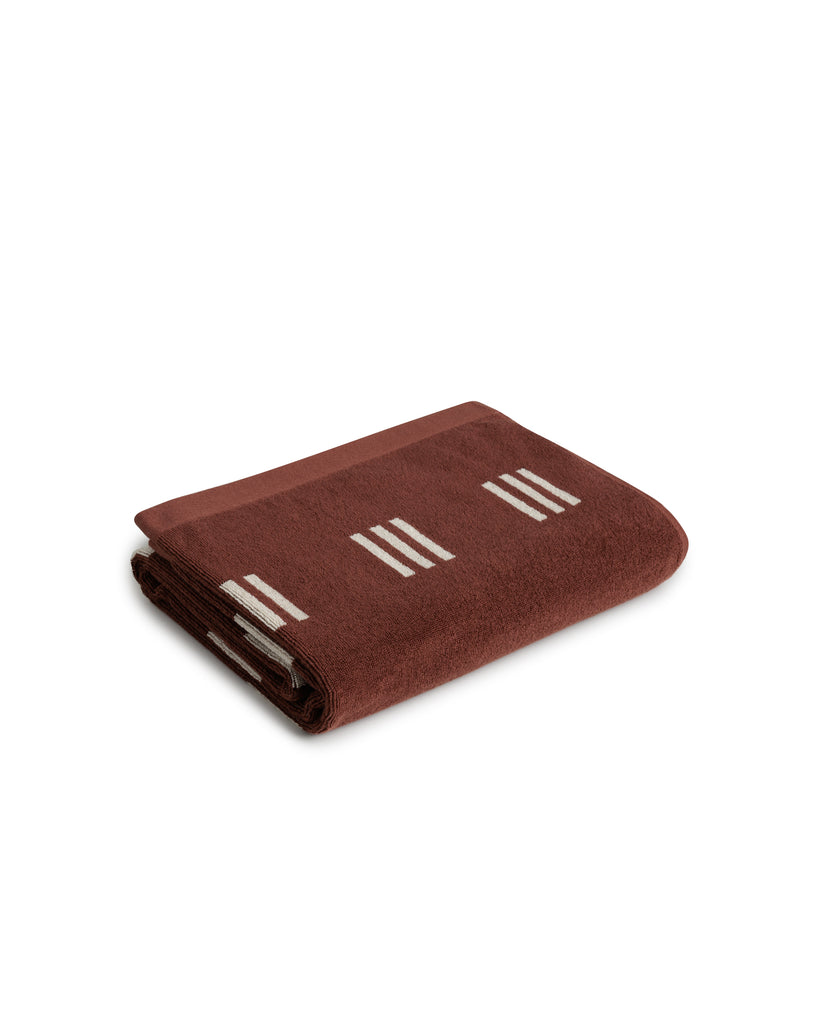 Claremont Bath Towel - Mudbrick & Crème