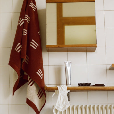 Claremont Bath Towel - Mudbrick & Crème