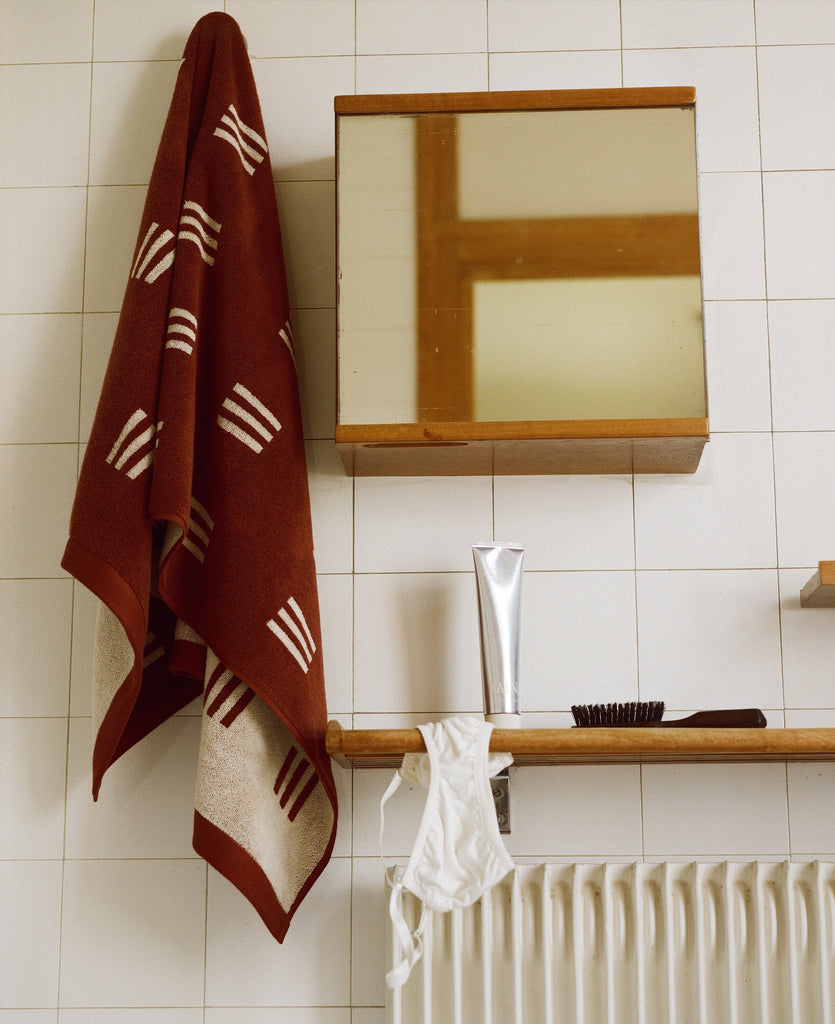 Claremont Bath Towel - Mudbrick & Crème