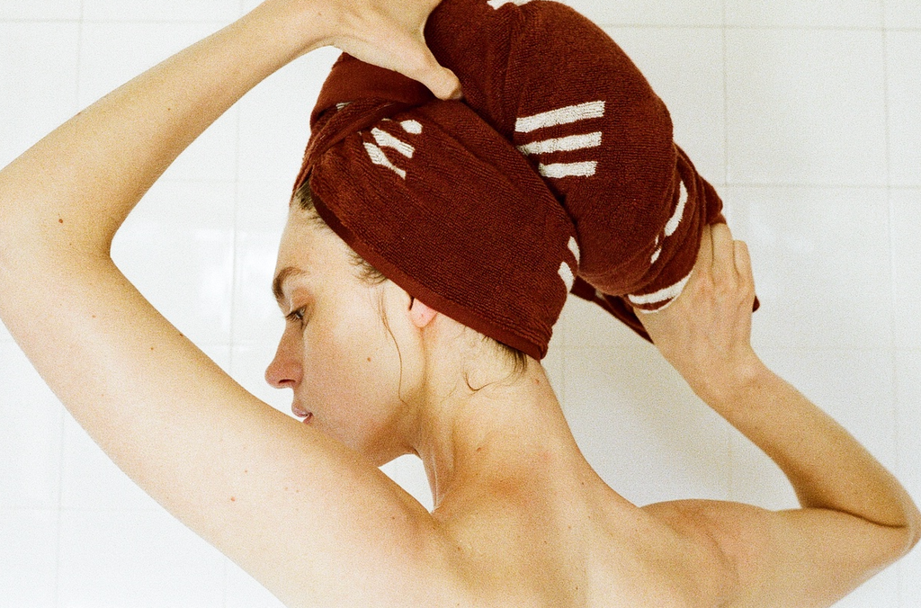 Claremont Bath Towel - Mudbrick & Crème