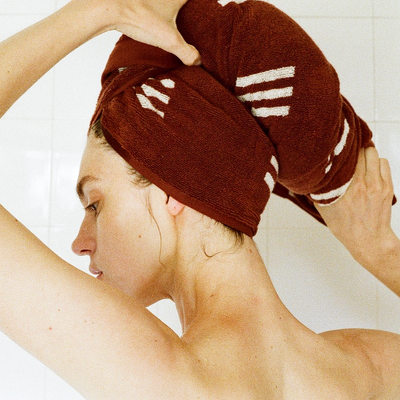 Claremont Bath Towel - Mudbrick & Crème