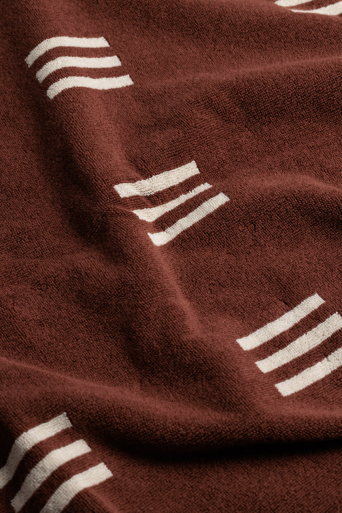 Claremont Bath Towel - Mudbrick & Crème