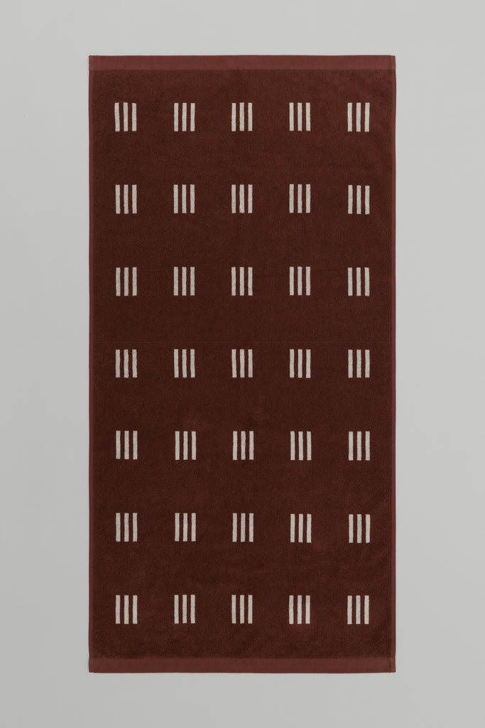 Claremont Bath Towel - Mudbrick & Crème