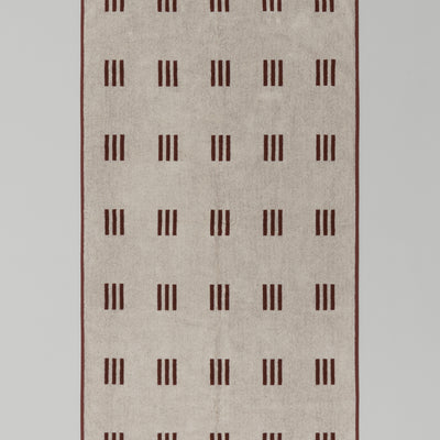 Claremont Bath Towel - Mudbrick & Crème