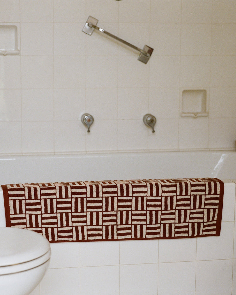 Saroma Bath Mat - Mudbrick & Crème