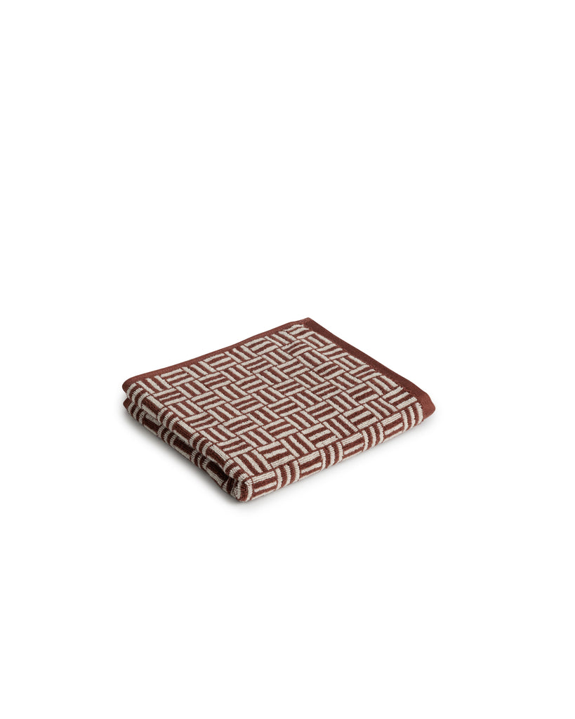 Torrens Hand Towel - Mudbrick & Crème