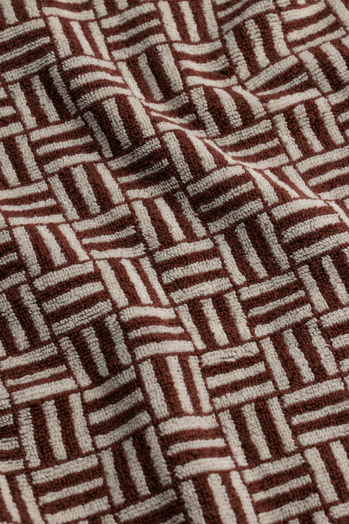 Torrens Hand Towel - Mudbrick & Crème