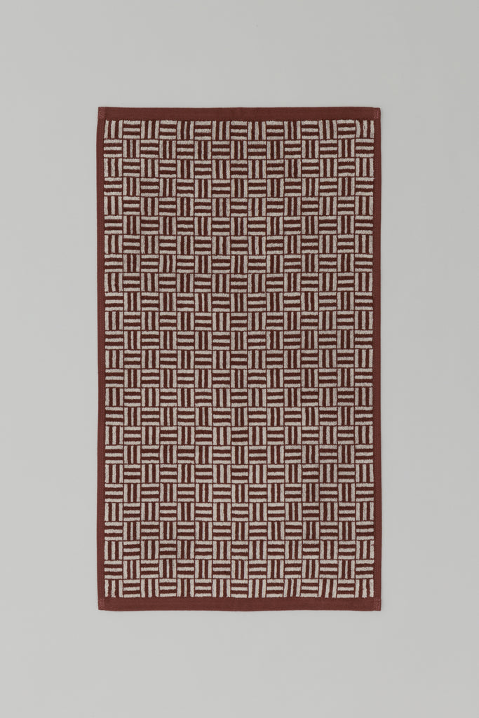 Torrens Hand Towel - Mudbrick & Crème
