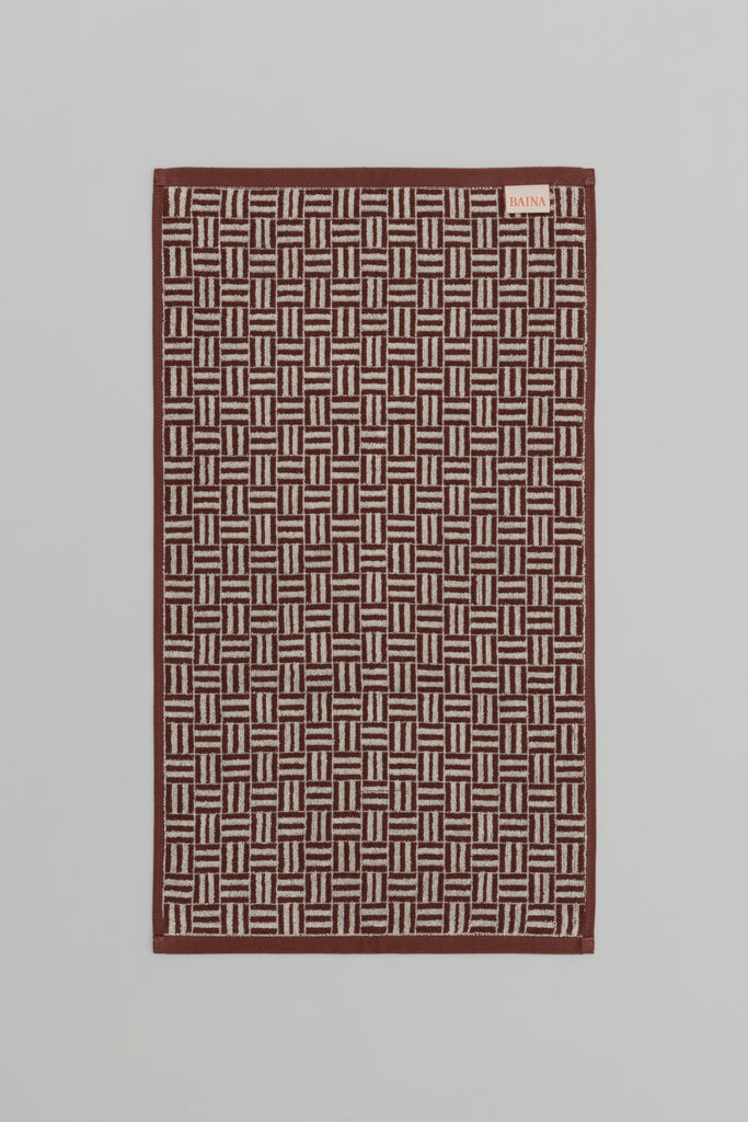 Torrens Hand Towel - Mudbrick & Crème