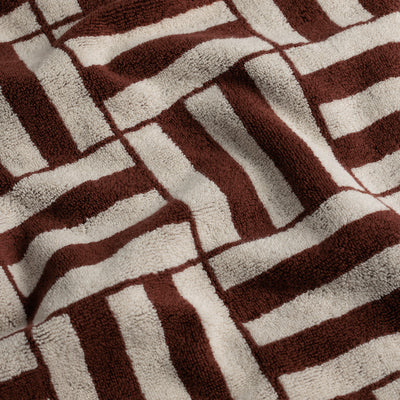 Willis Pool Towel - Mudbrick & Crème