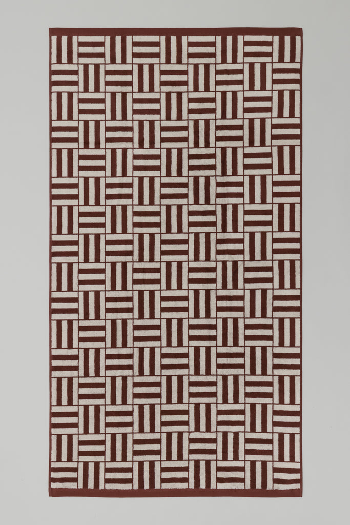 Willis Pool Towel - Mudbrick & Crème