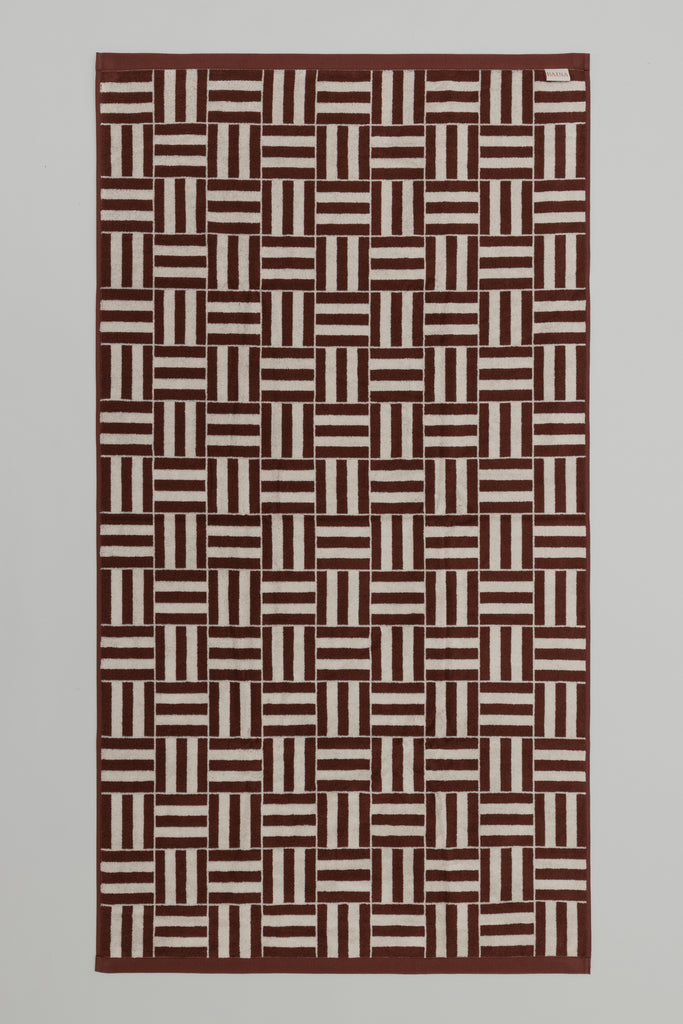 Willis Pool Towel - Mudbrick & Crème