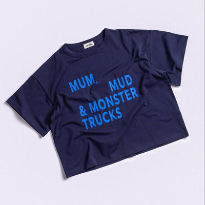 Mum, Mud & Monster Trucks Tee - Navy