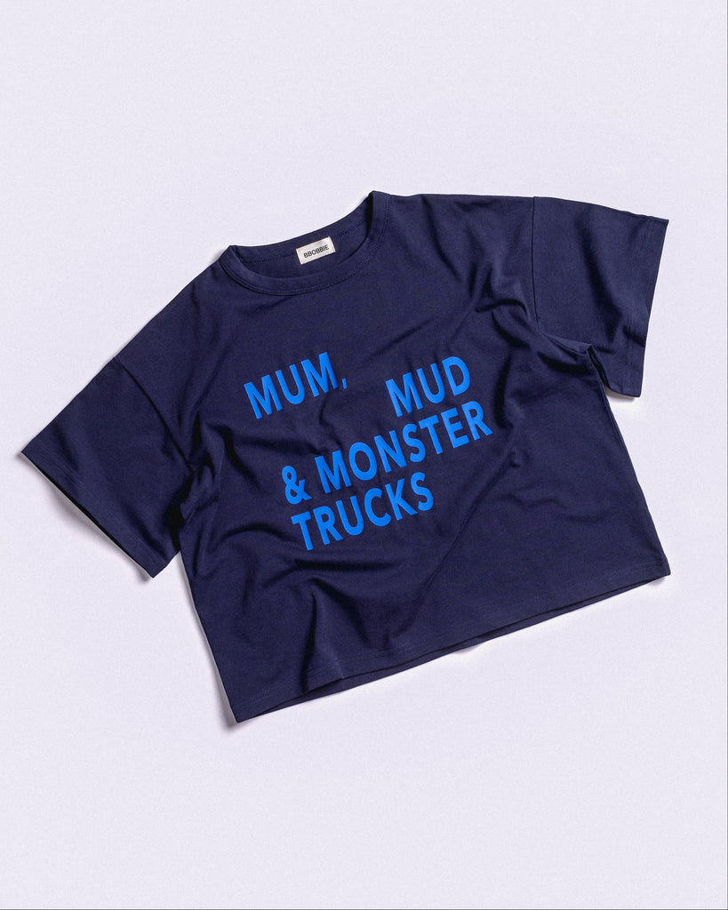 Mum, Mud & Monster Trucks Tee - Navy