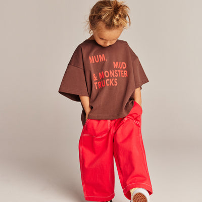 Mum, Mud & Monster Trucks Tee - Brown