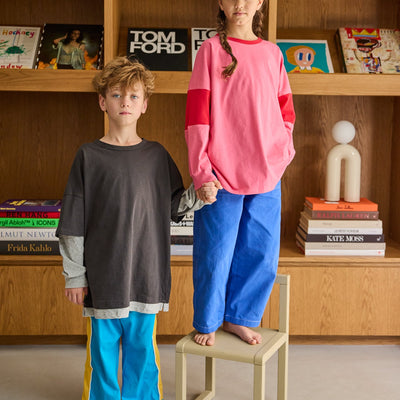 Two Tone Long Sleeve Tee - Pink & Red