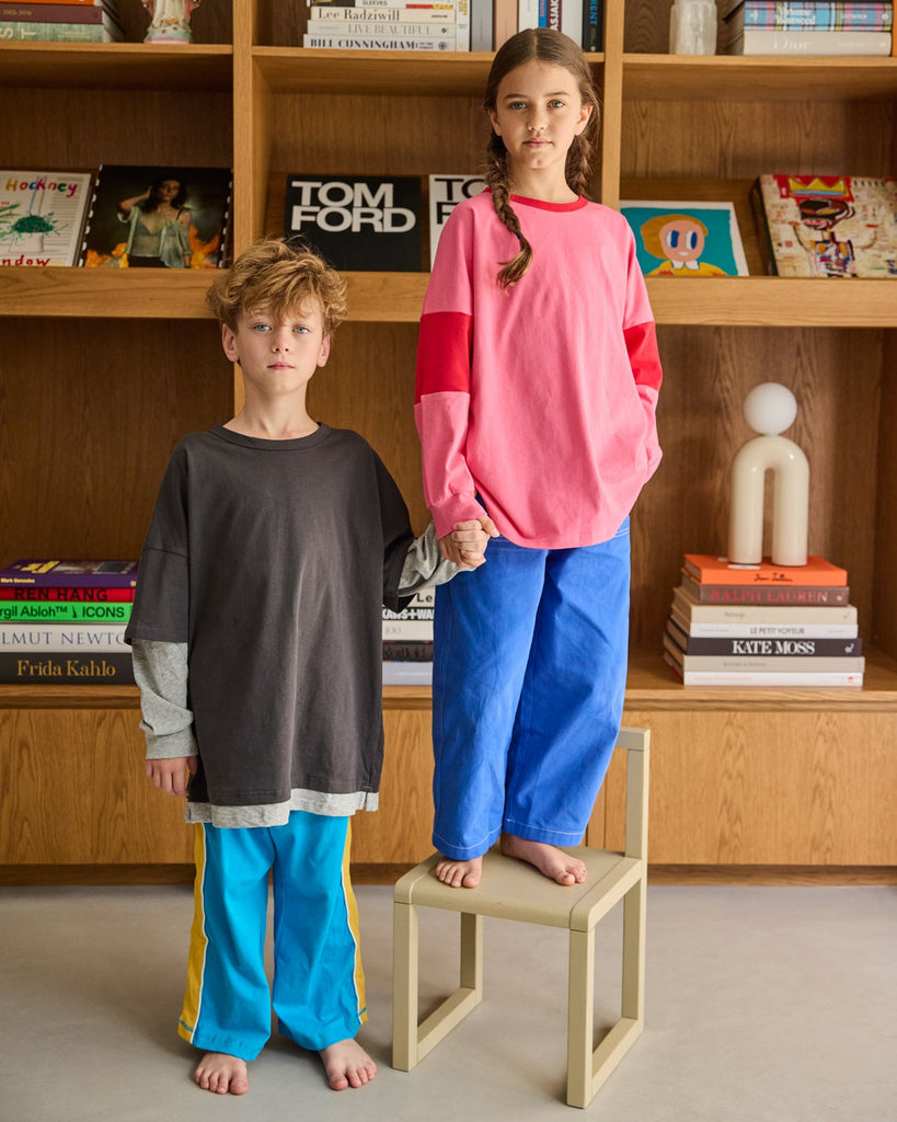 Two Tone Long Sleeve Tee - Pink & Red