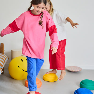 Two Tone Long Sleeve Tee - Pink & Red