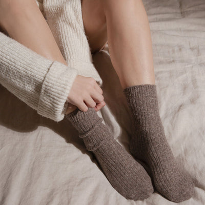 Comfy Knit Socks - Choc
