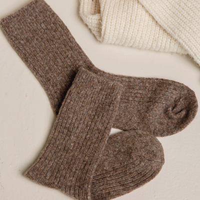 Comfy Knit Socks - Choc