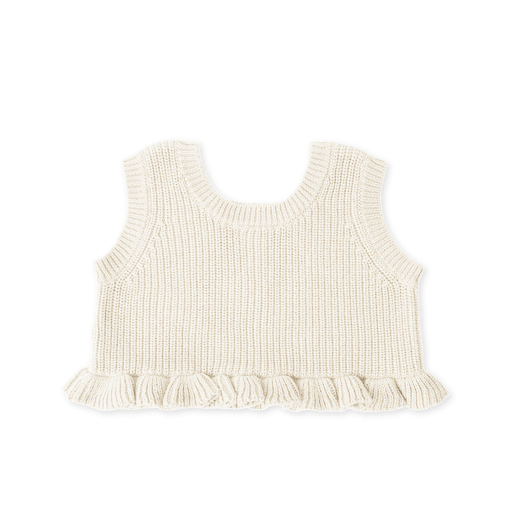 Frill Crop Top - Natural White