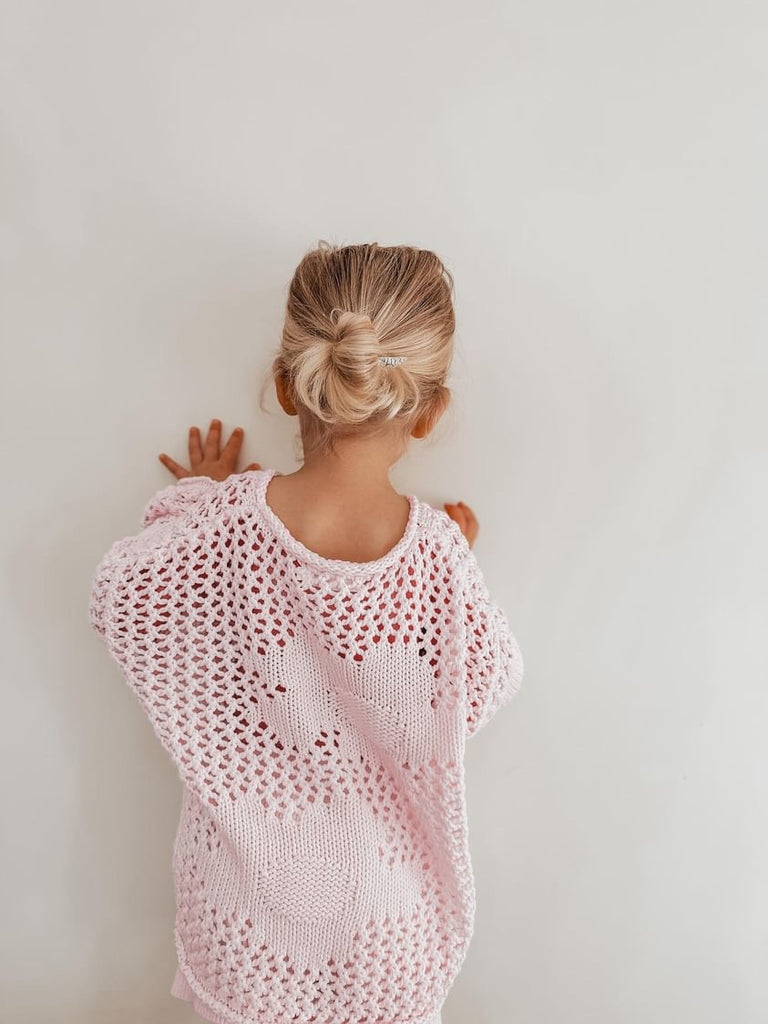 Crochet Bloom Pullover - Cherry Blossom
