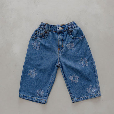 Denim Flower Jeans