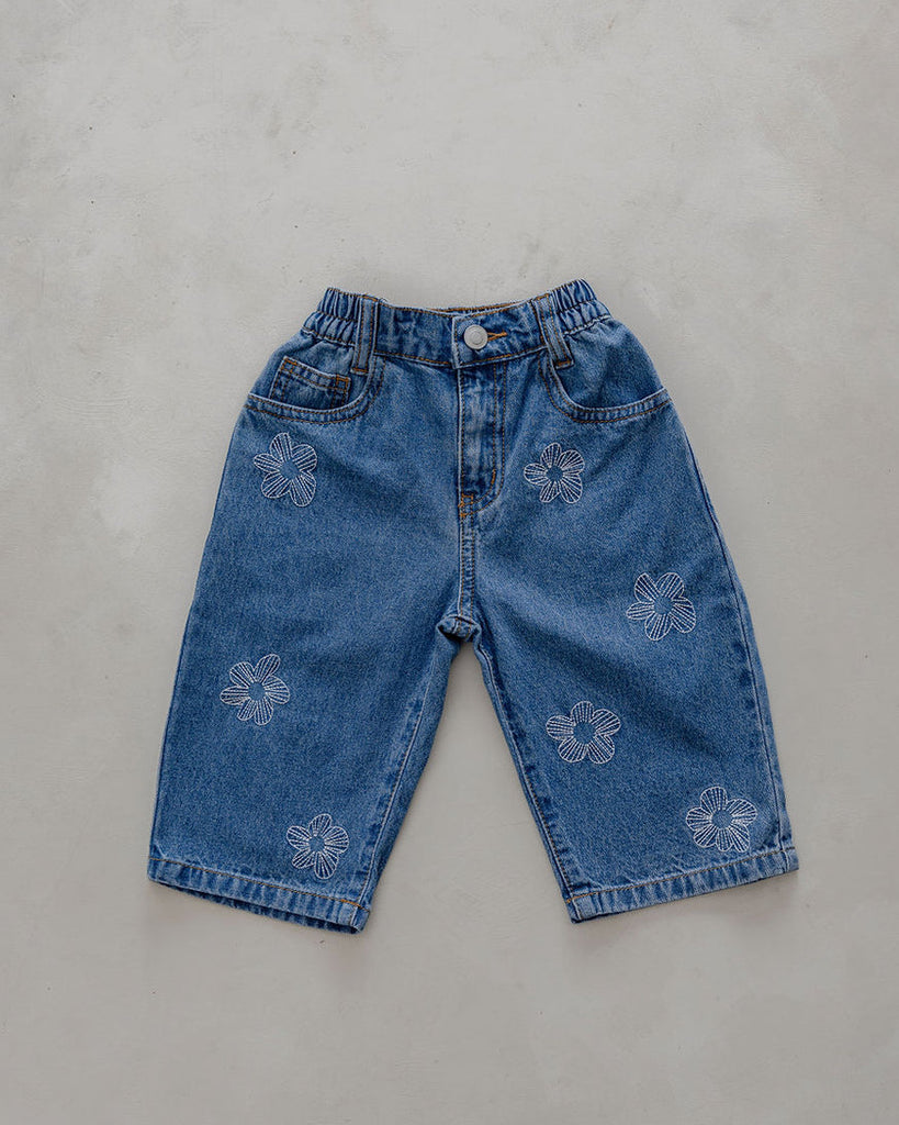 Denim Flower Jeans