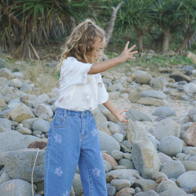 Denim Flower Jeans