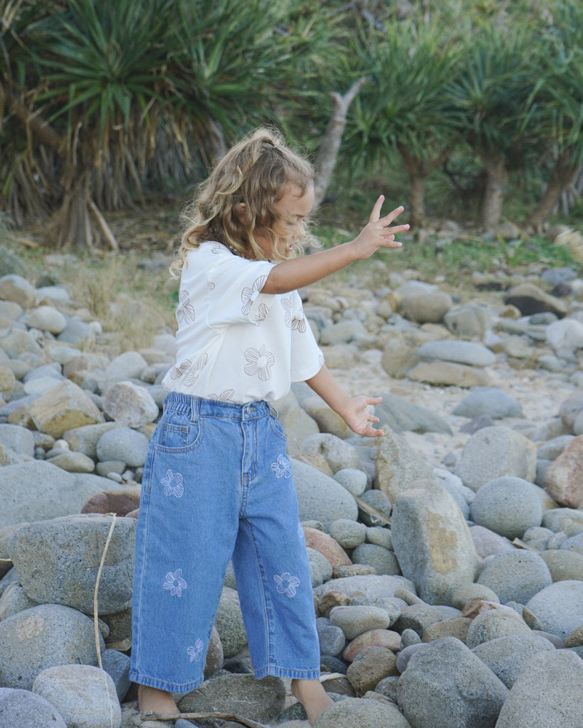 Denim Flower Jeans