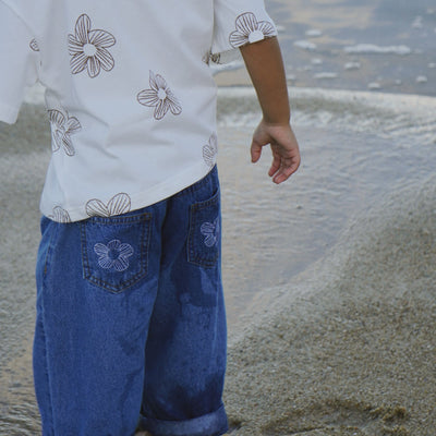 Denim Flower Jeans