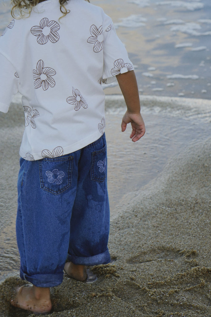 Denim Flower Jeans