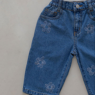 Denim Flower Jeans